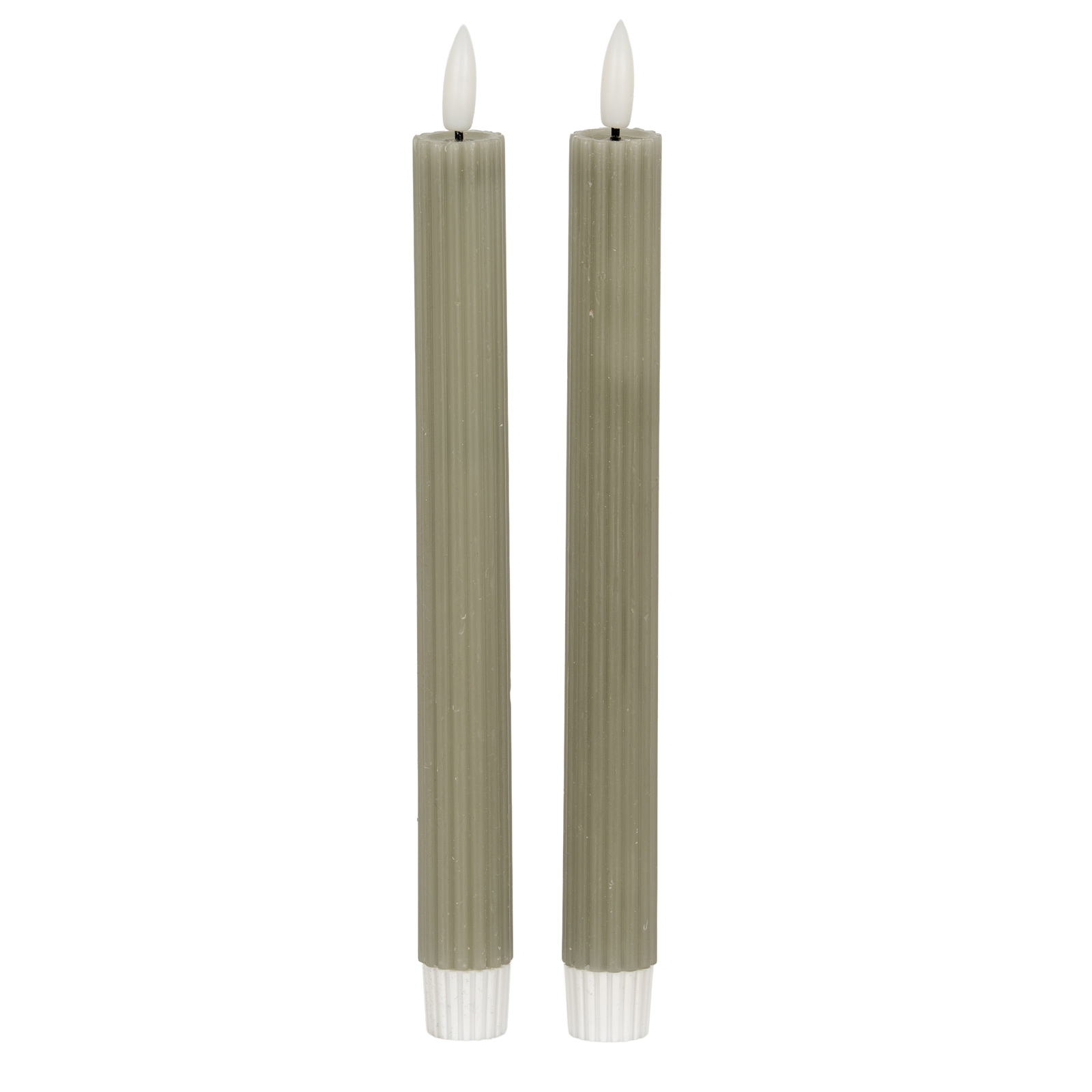 Luxo Natural Glow Sage Ribbed Taper Candles