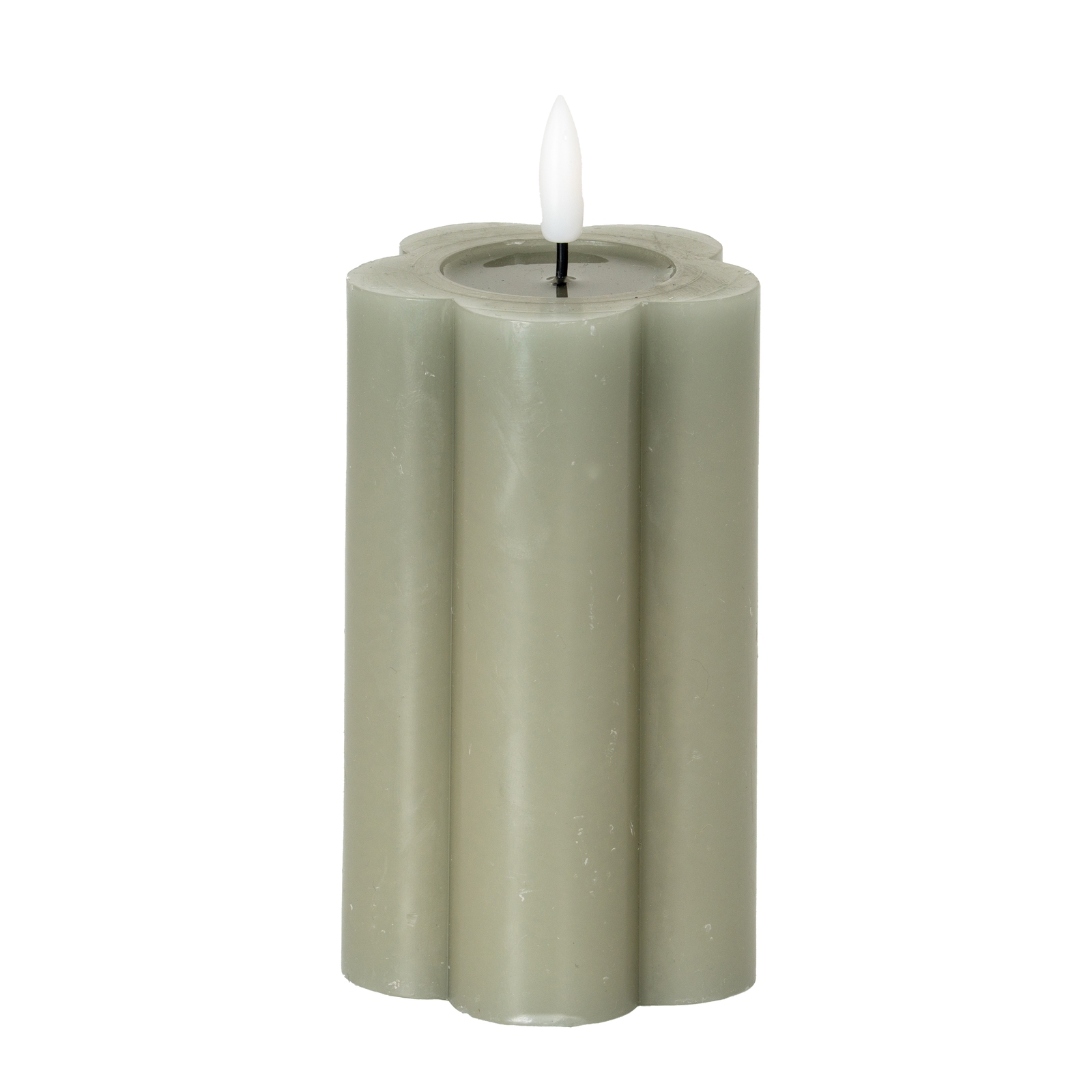Nago Grey Pillar LED Candle - 2.75x5