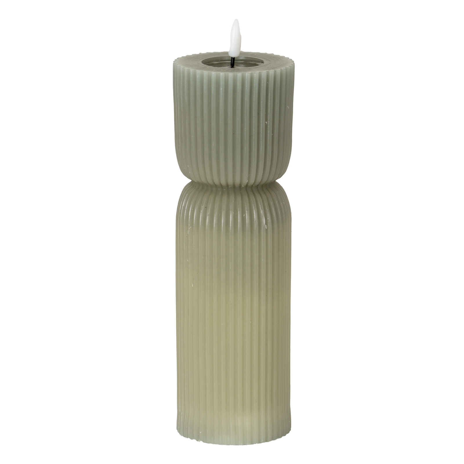 Nago Grey Carved LED Candle - 2.75x10