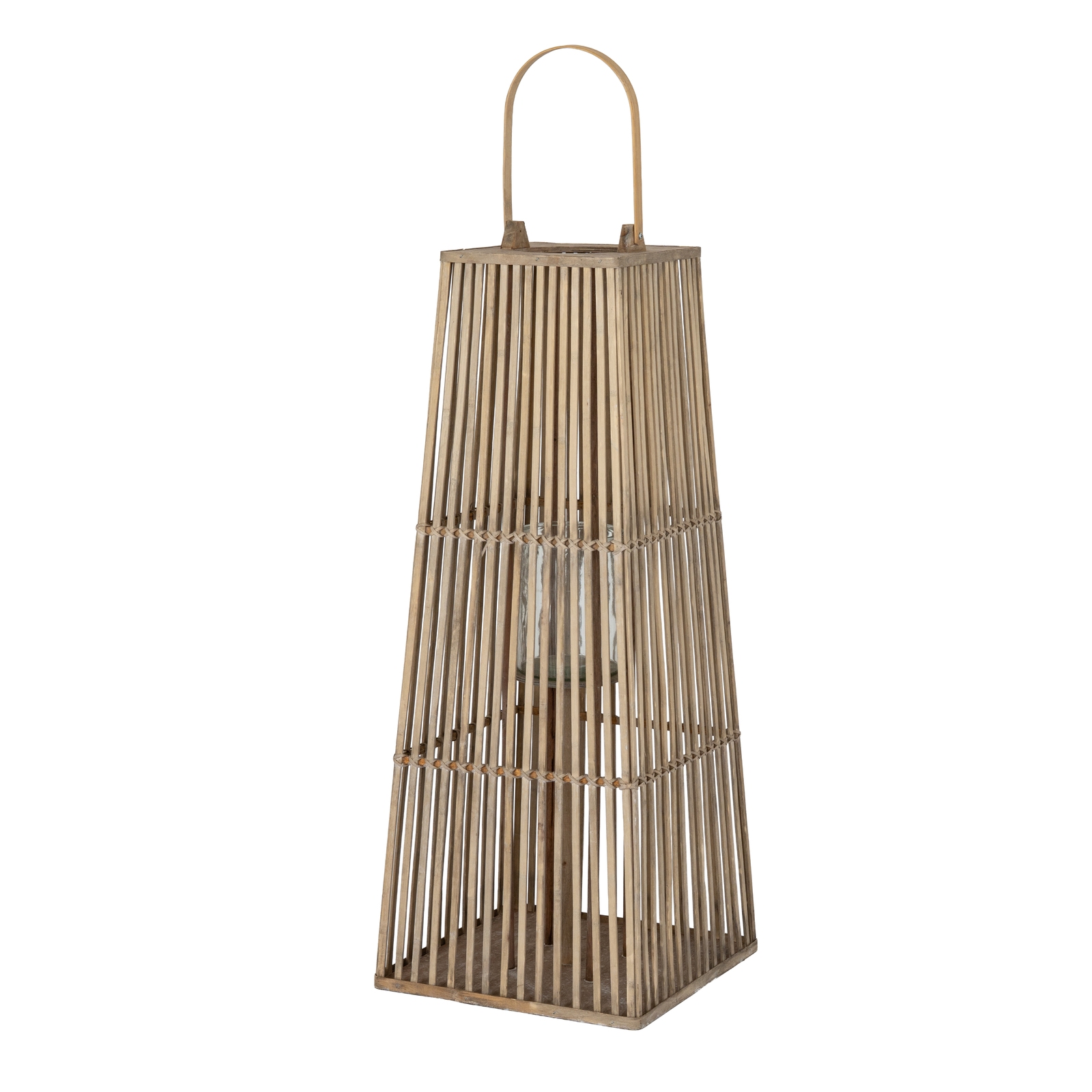 Siloz Wicker Lantern With Glass Holder - Large