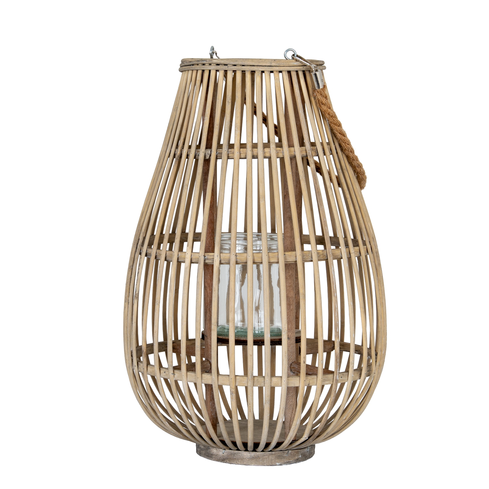 Ellipse Wicker Lantern With Glass Holder - Large