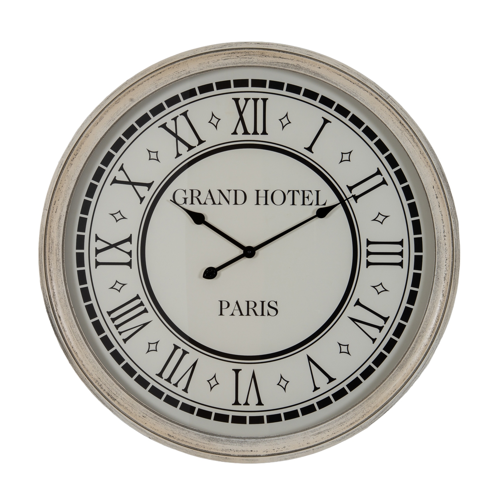 ETOILE Hotel Paris Large Grey Clock With Glass - White