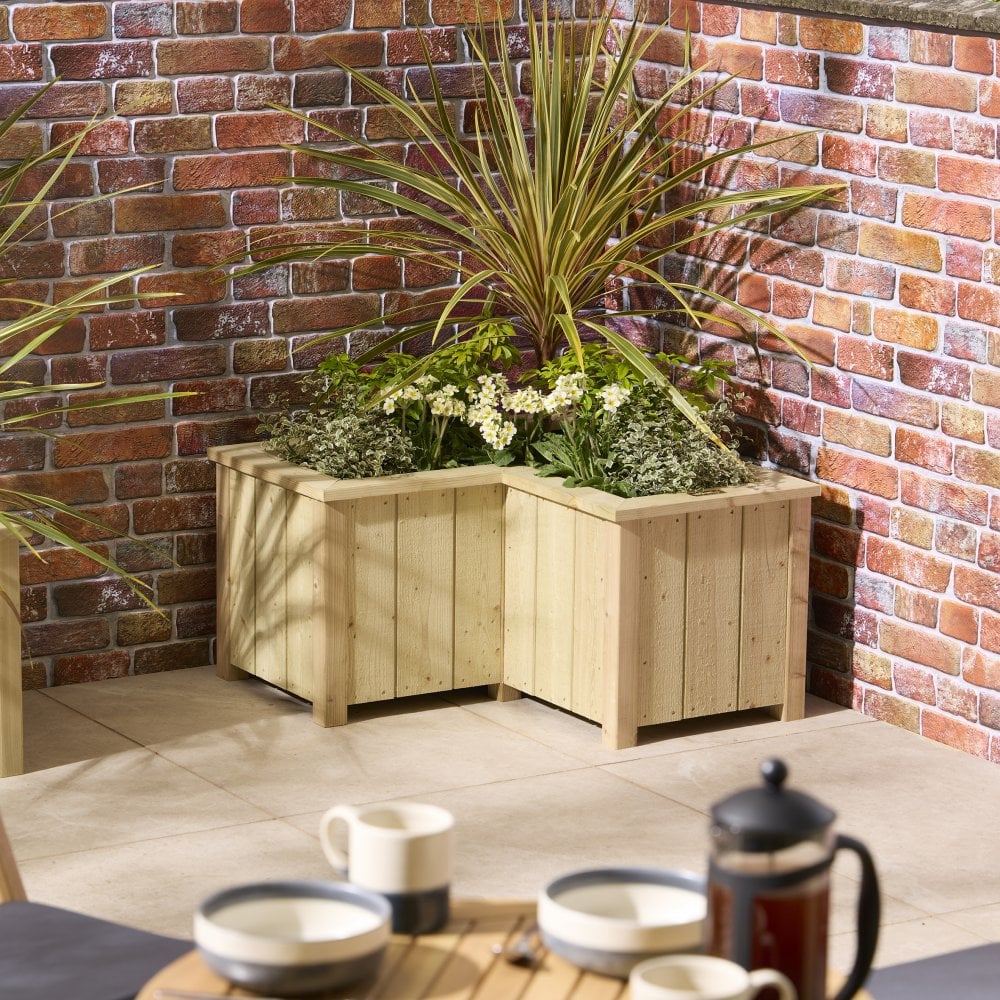 HAVENFORD Trough Corner Planter Natural - 78cm