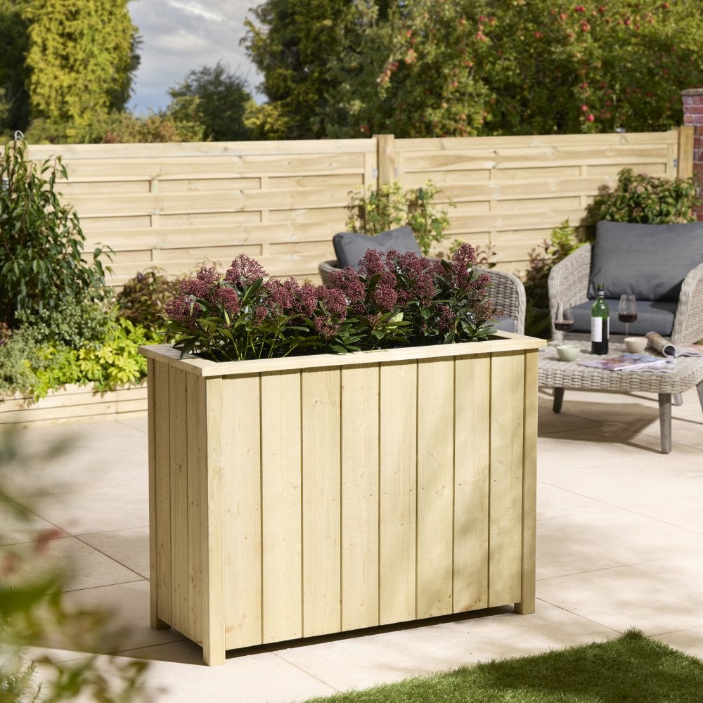 HAVENFORD Tall Rectangular Garden Planter - Natural