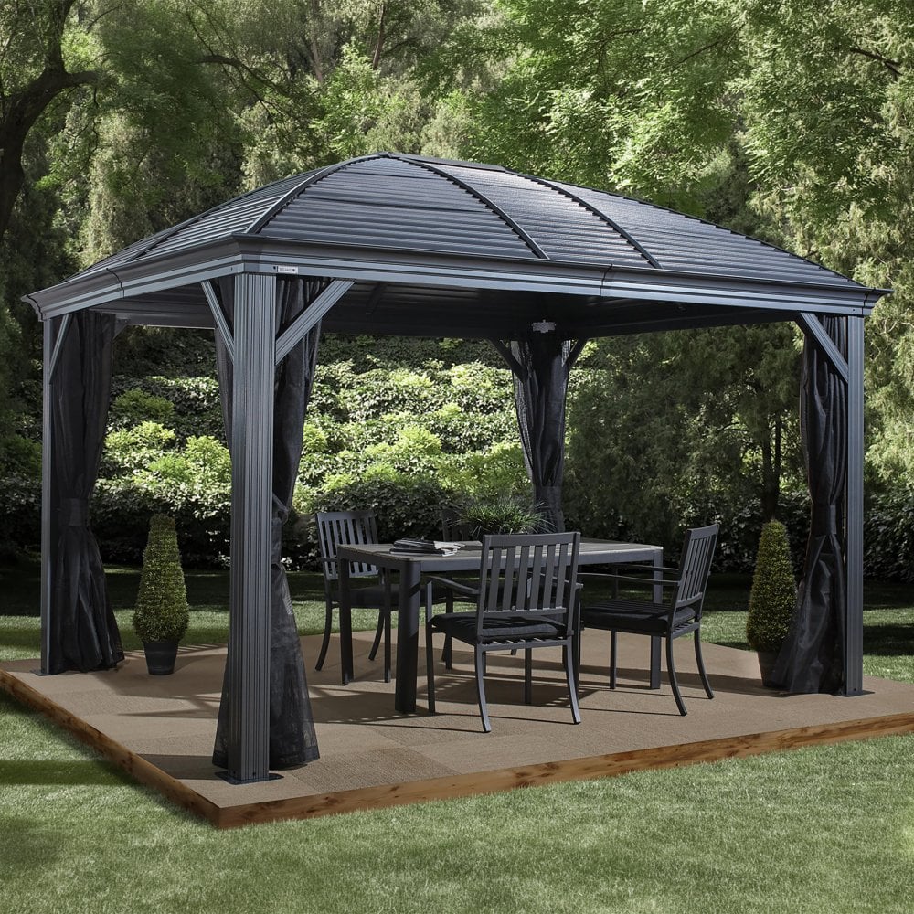 BELMONTE Sojag Gazebo Aluminum Rustproof Frame Dark Grey - 3mx3.7m