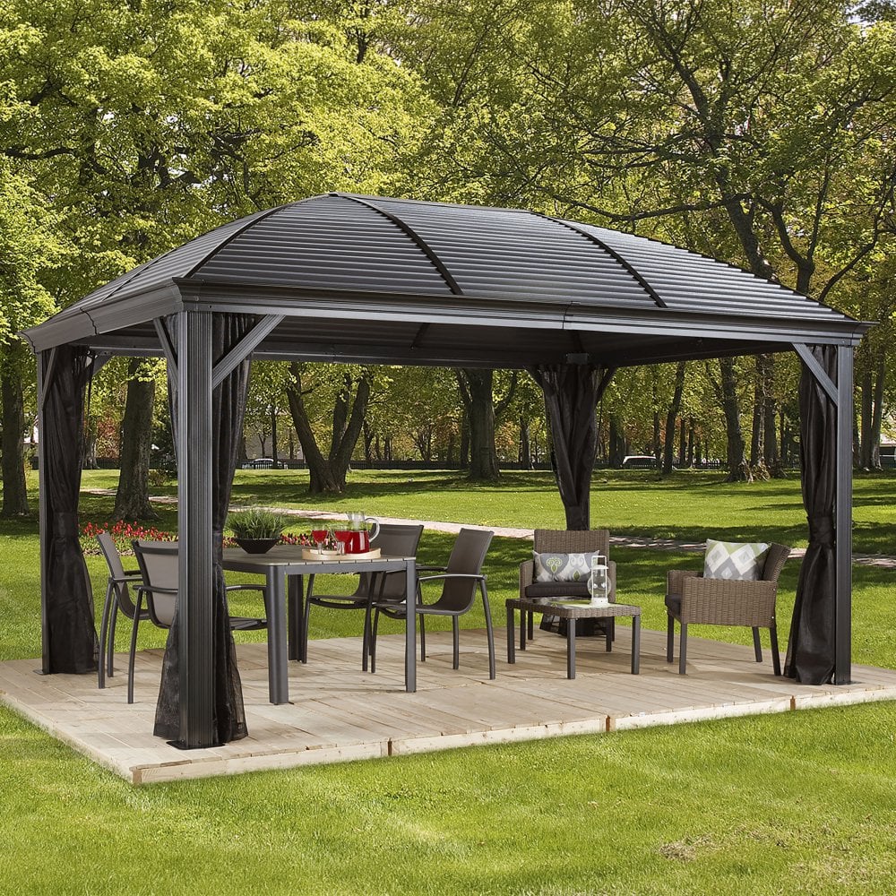 BELMONTE Sojag Gazebo Aluminum Rustproof Frame Dark Grey - 3mx4.3m