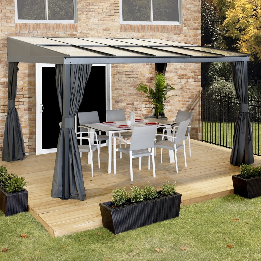PALLERO Sojag Patio Cover Aluminium Outdoor Canopy - 3mx3.7m