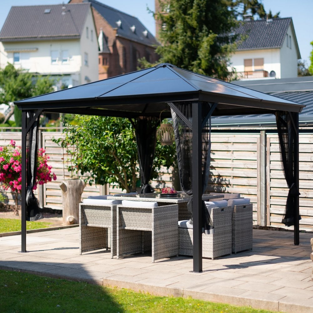 VERELLO Sojag Gazebo Aluminum Rustproof Frame Dark Grey - 3mx3m