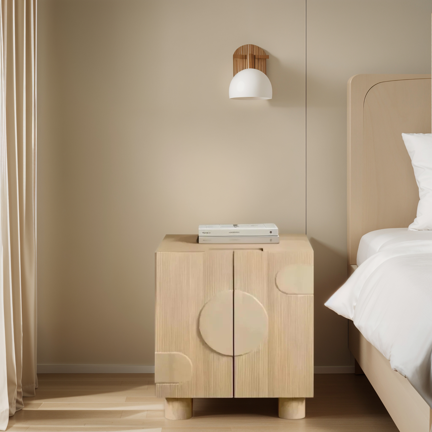 ASHTON Solid Wooden Small Sideboard - Oak Finish