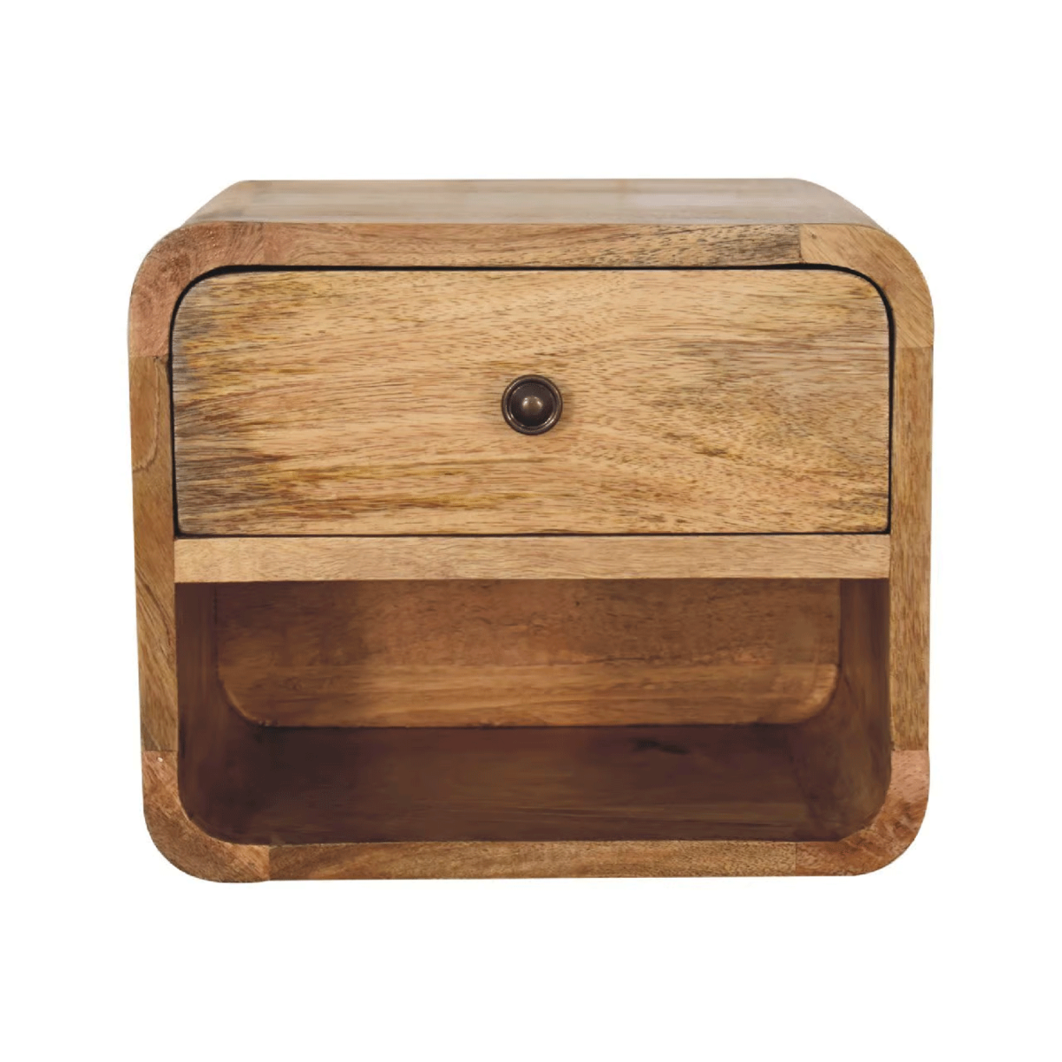 Bedside Table - TINY Nightstand with Open Slot Oak 30cm
