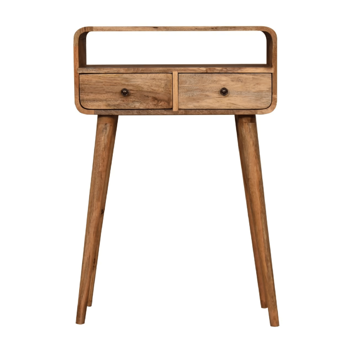 Vintage Curved Console Table - Oak