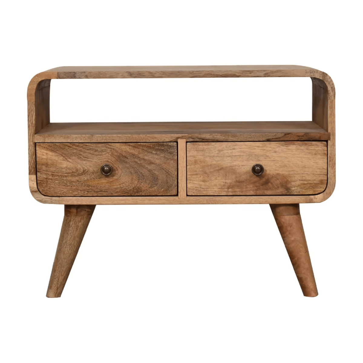 Tiny Curved Media Unit - Oak