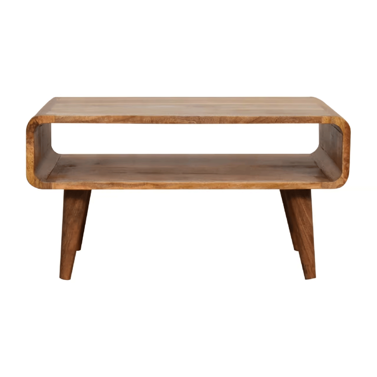 Verde Rounded Open Media Unit - Oak