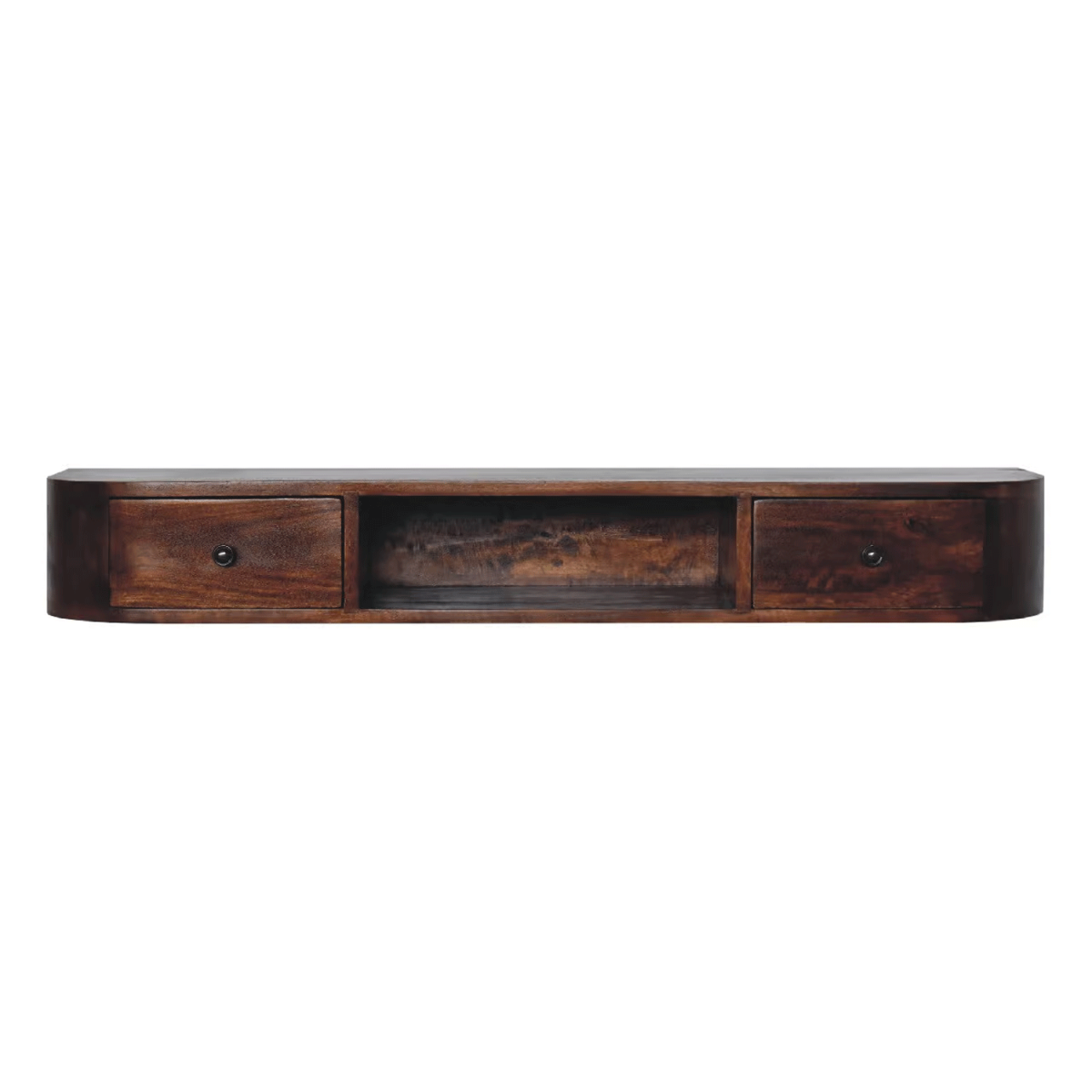 Petite Whisper 2 Drawer Wall Mounted Console - Chestnut
