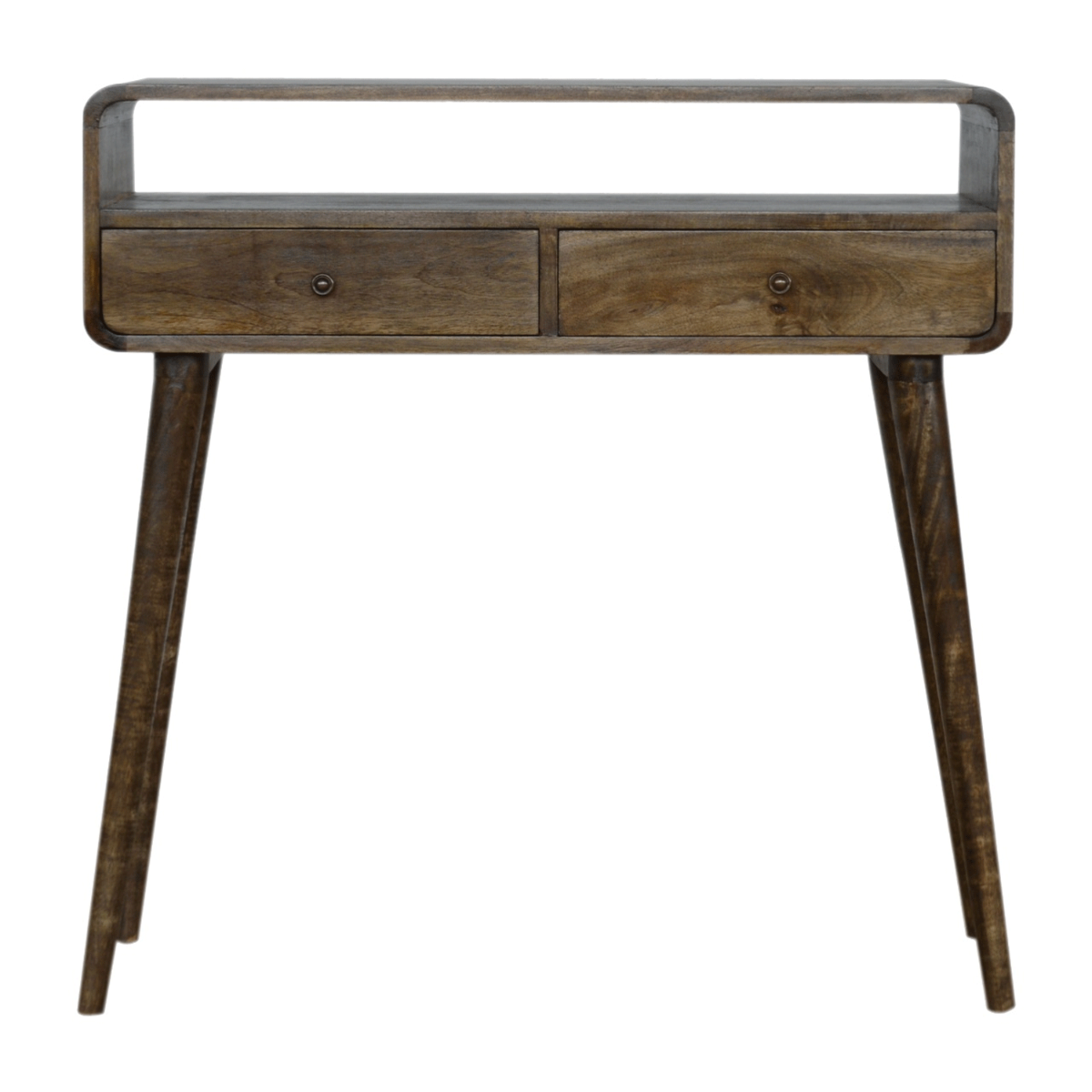 Nector Curved Edge Console Table with Open Slot - Grey Wash