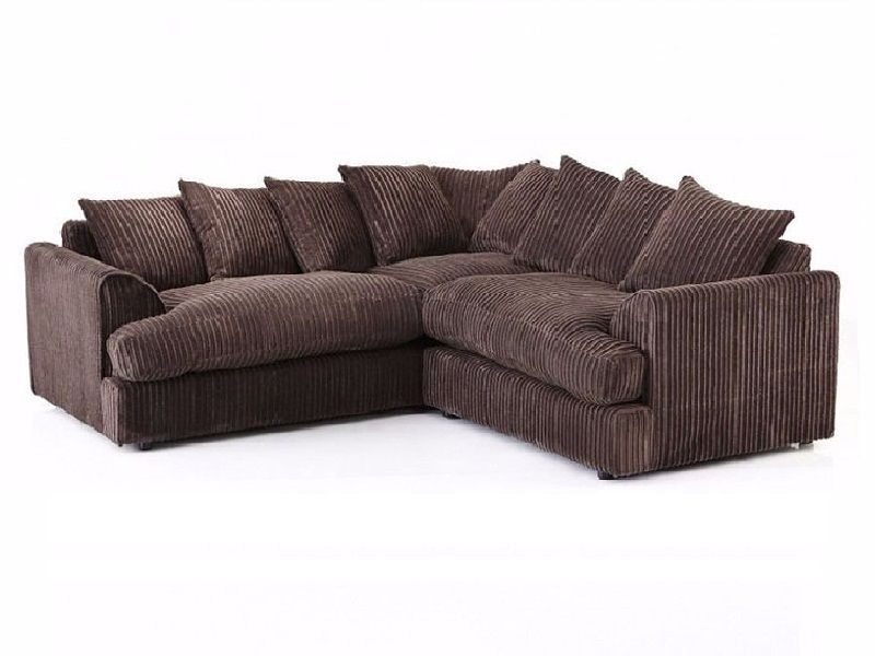 JAMBA Double Padded Fabric Corner Sofa - Brown