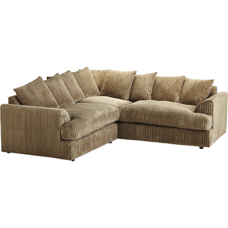 JAMBA Double Padded Fabric Corner Sofa - Coffee