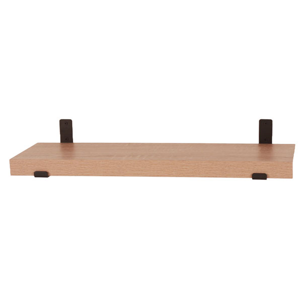 Livia Chunky Wall Shelf with Brackets - Oak Effect