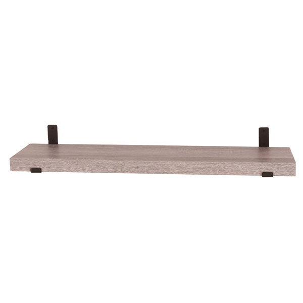 Livia Chunky Wall Shelf with Brackets - Grey Oak