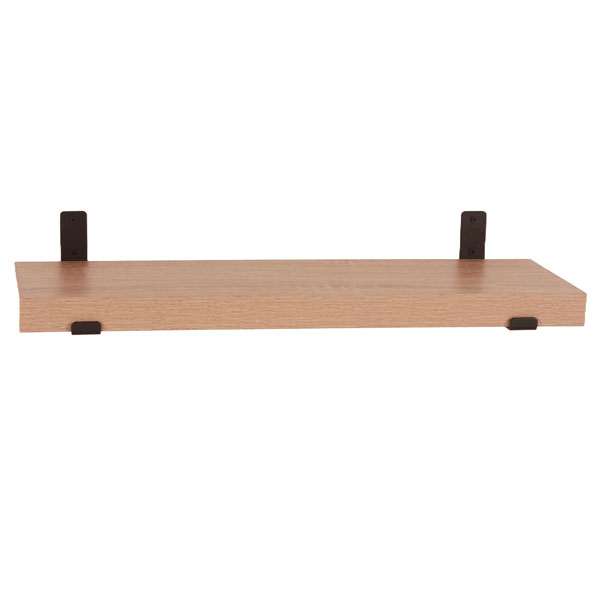 Livia 80cm Chunky Wall Shelf with Brackets - Oak Effect