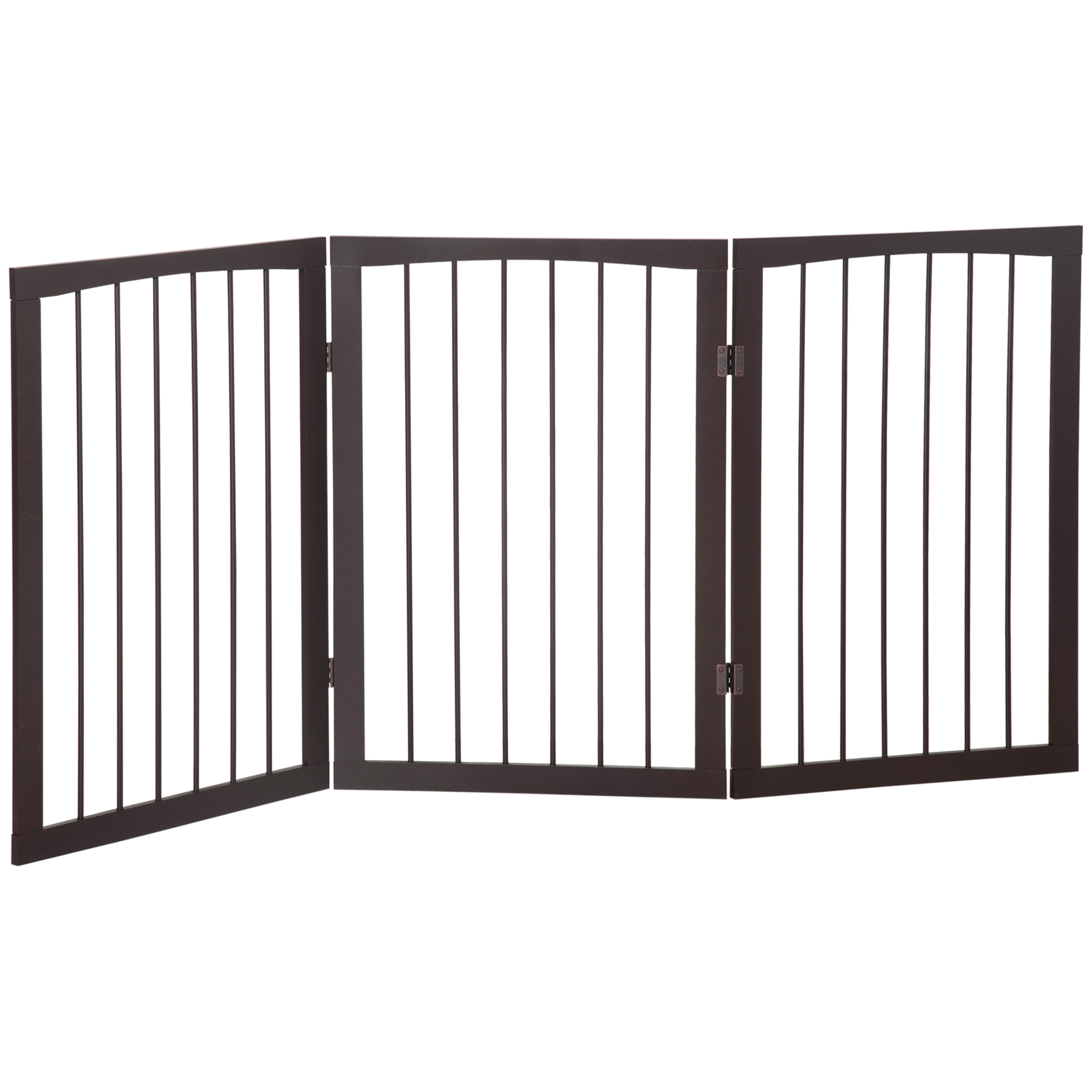 Folding 3 Panel Pet Gate Wooden Foldable Dog Fence Indoor Free Standing Safety Gate Portable Separation Pet Barrier Guard