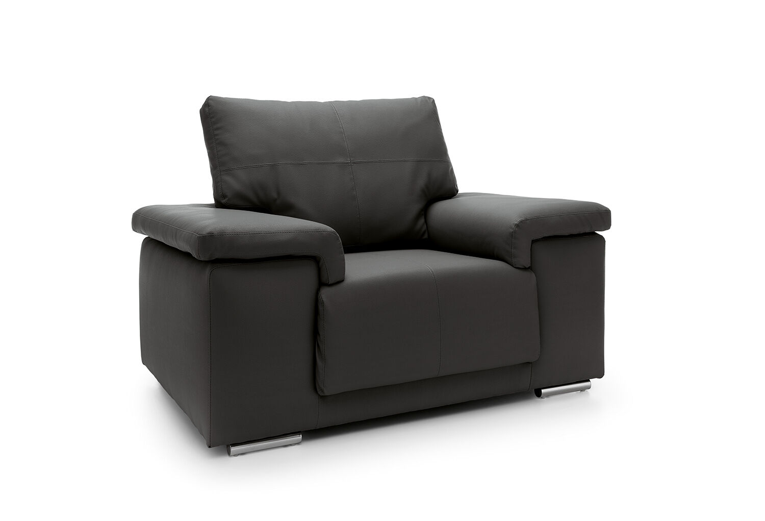 CHELMSFORD Bonded Leather Fullback Armchair Sofa - Black