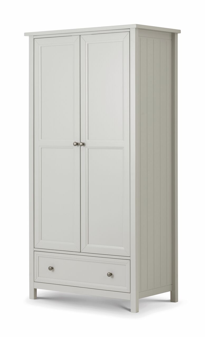 MALTON 2 Door Wardrobe with 1 Drawer Grey - 92cm