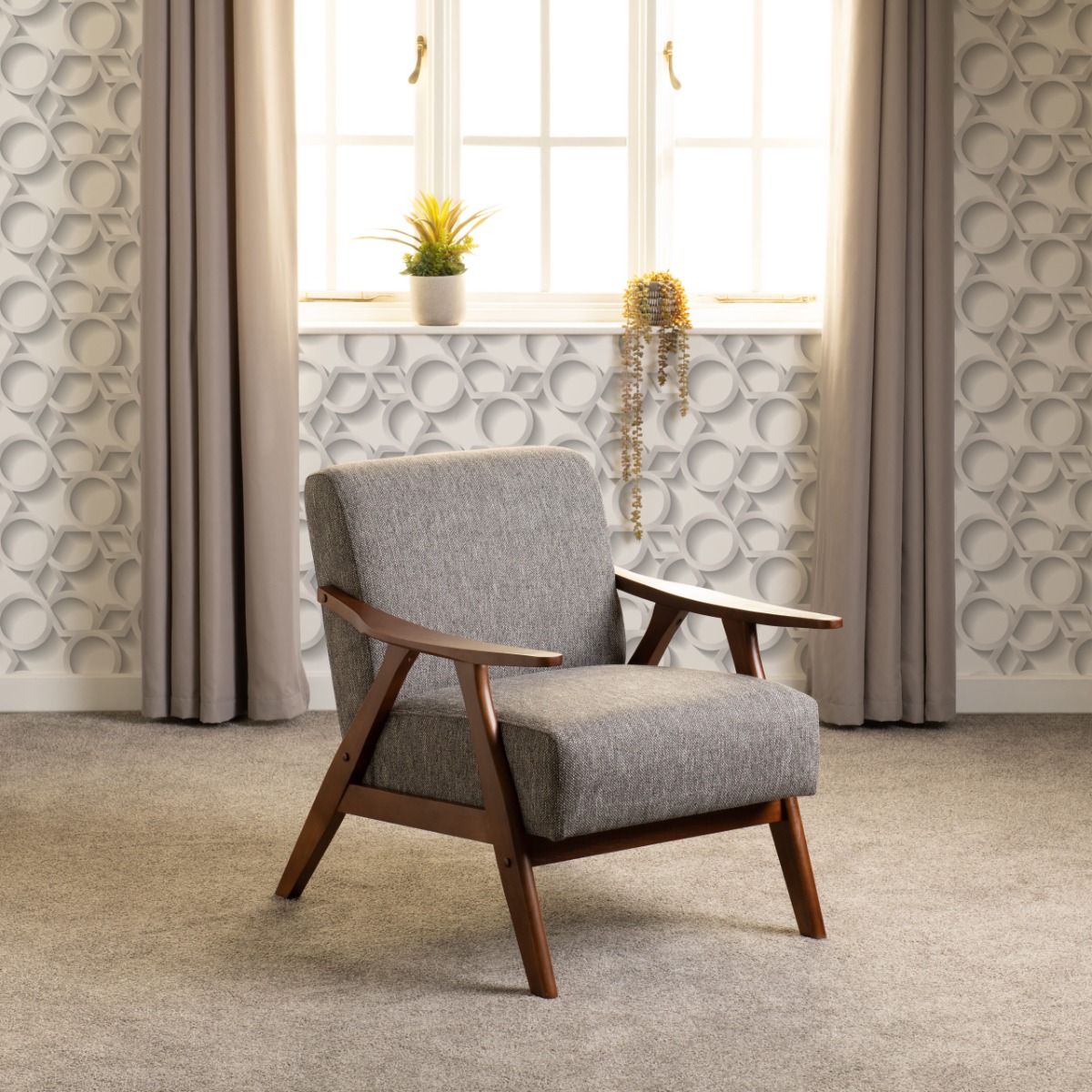 Kendra Fabric Armchair - Grey