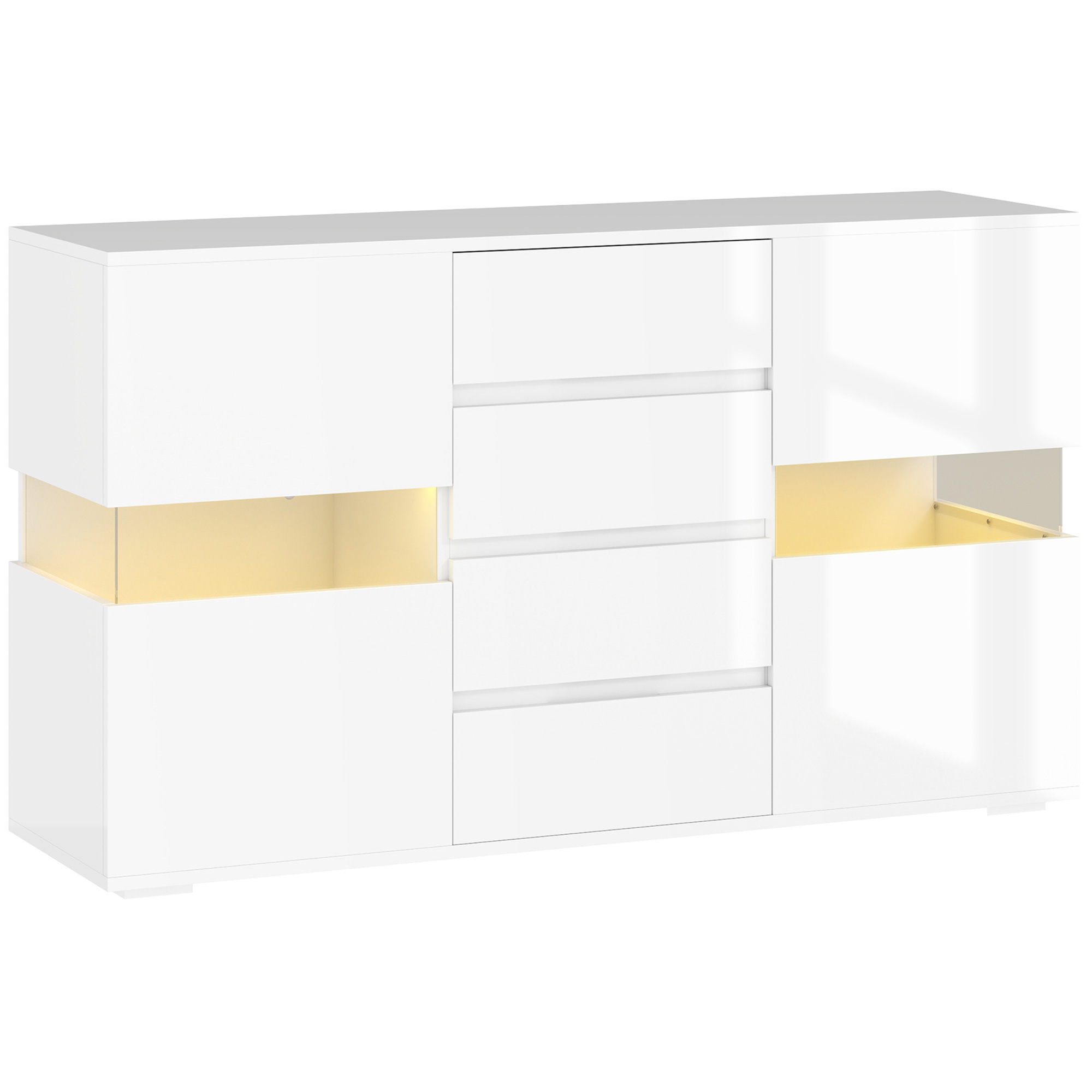HERON LED Light Sideboard High Gloss White