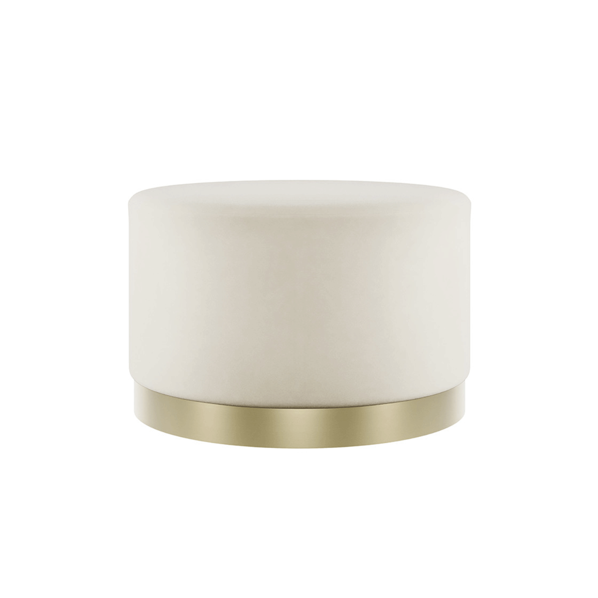 Harlow Large Pouffe with Brushed Gold Base - Cream Velvet