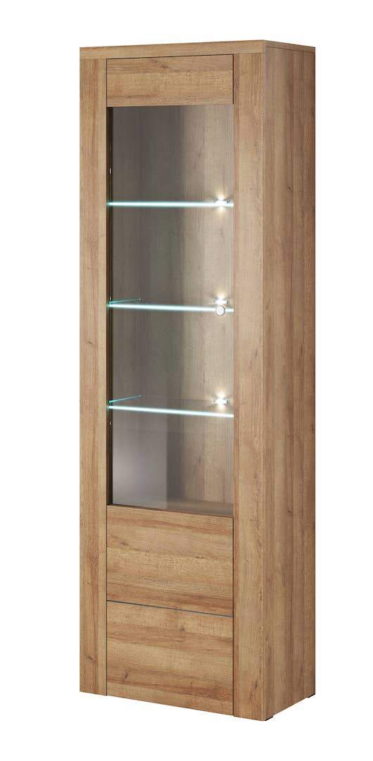 Rainbow 05 Tall Display Cabinet - Oak Riviera