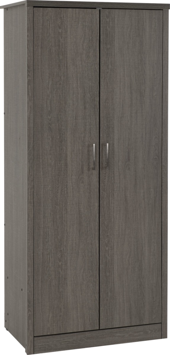 LISKEARD 2 Door Wardrobe Grey Oak - 81.5cm
