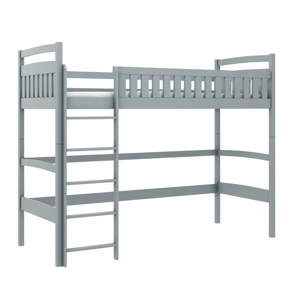 Winston Knox Wooden Loft Bed with Foam Mattress - Grey