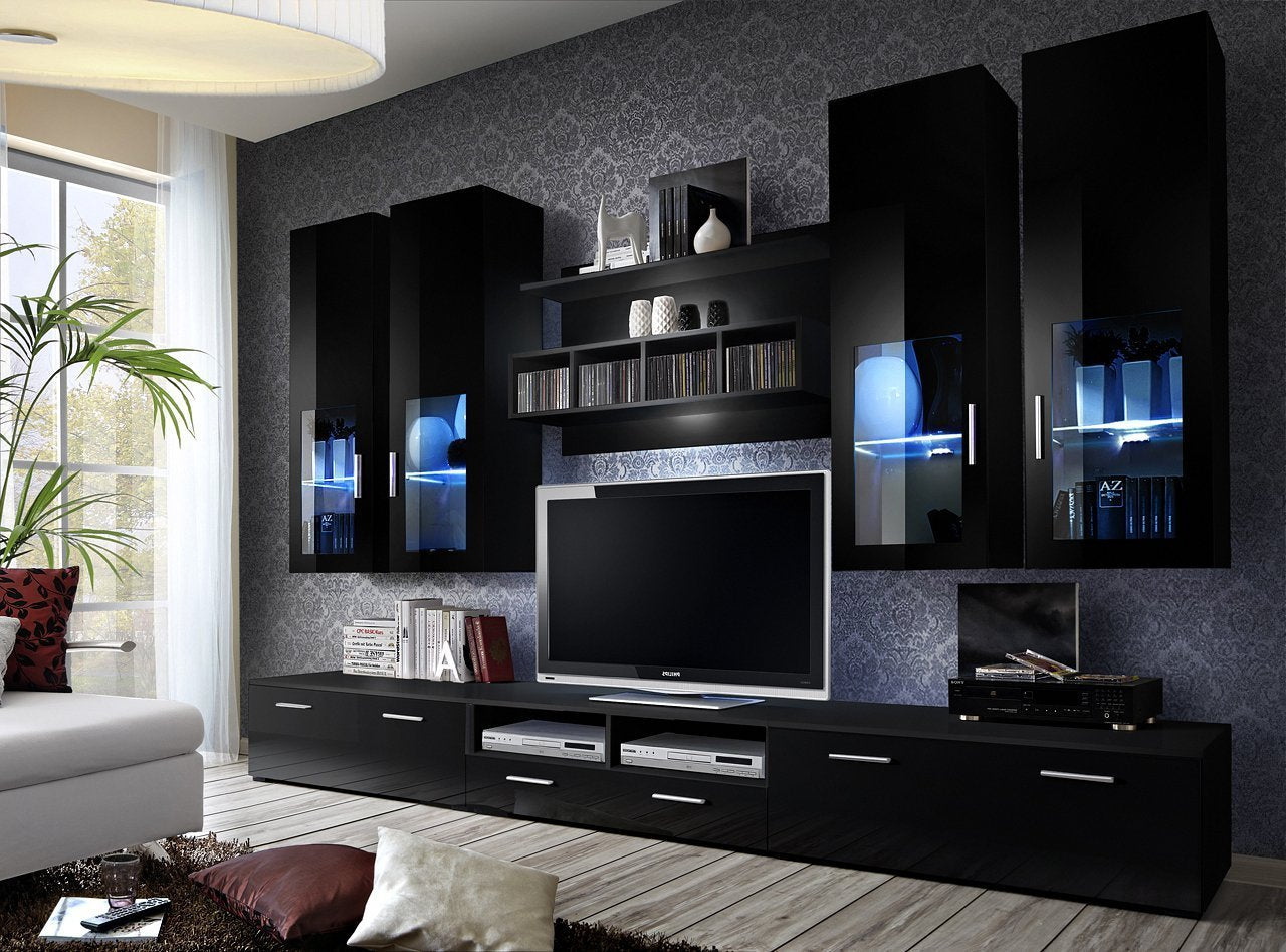 Harp Entertainment Unit - Black Gloss