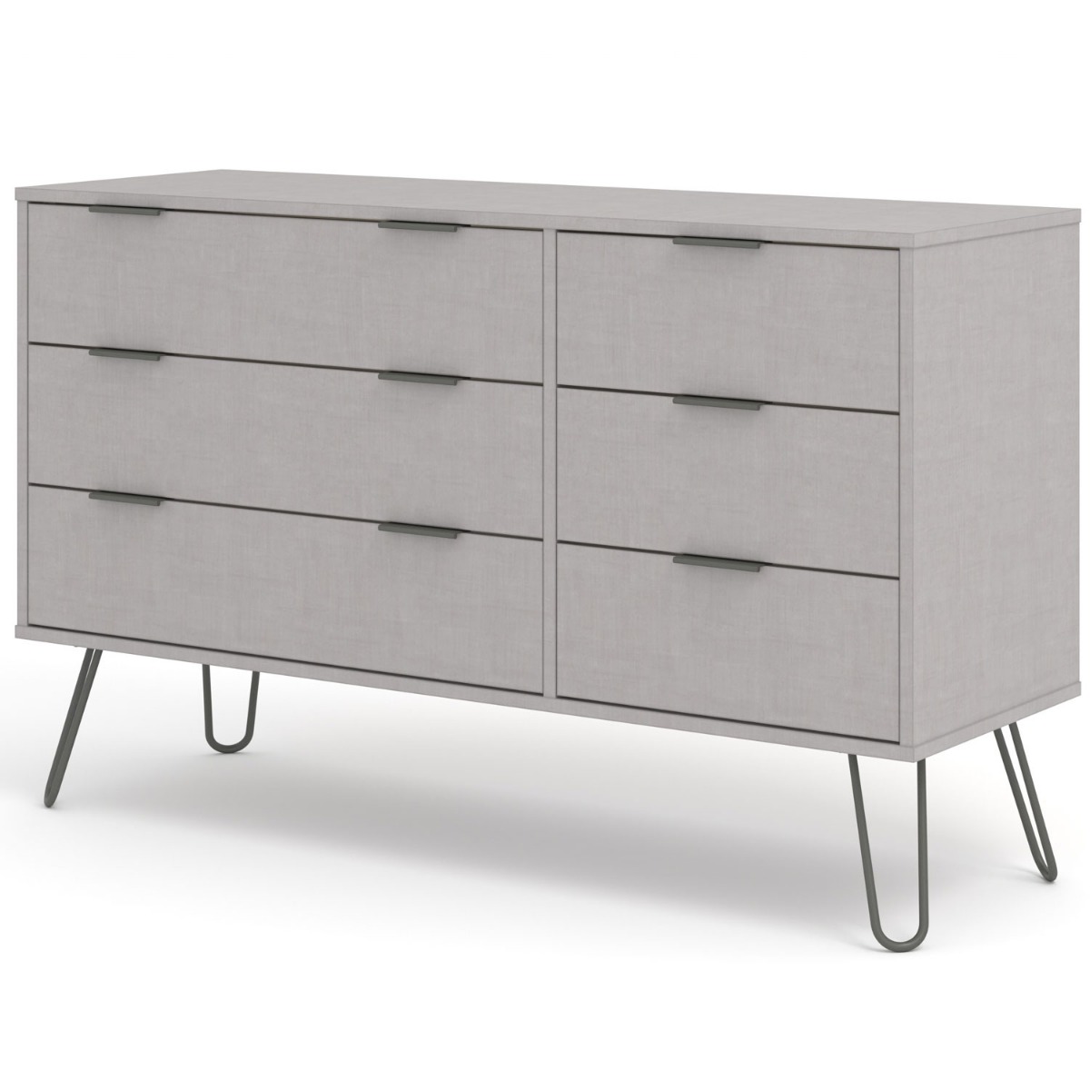 ARTA Grey Chest of Drawers - Large-sized, 6 Drawers, Double