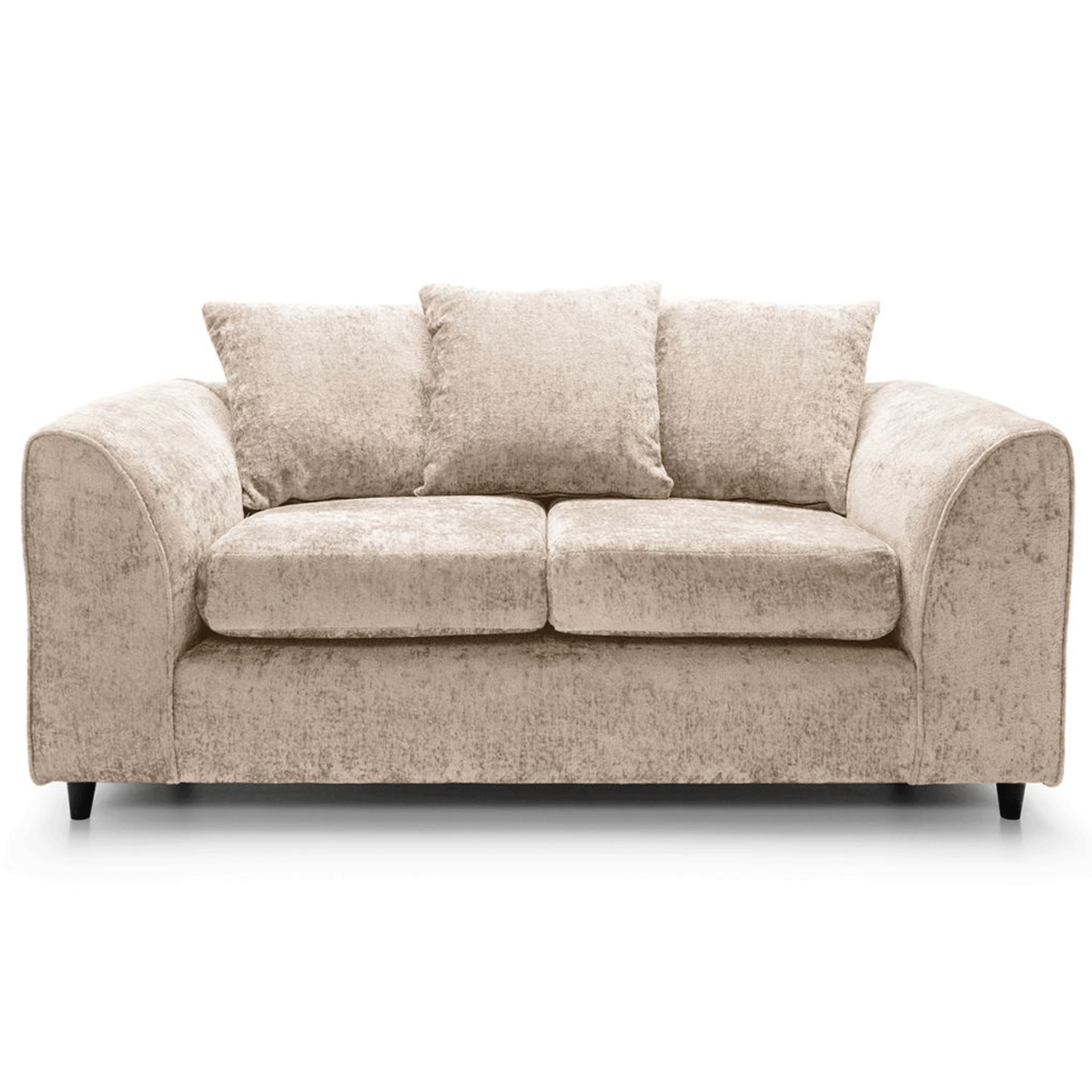 GILLIVER Crushed Chenille Fabric 2 Seater Scatterback Sofa - Cream