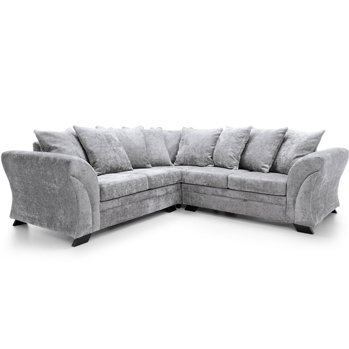 Lloyd Crushed Chenille Corner Sofa - Light Grey