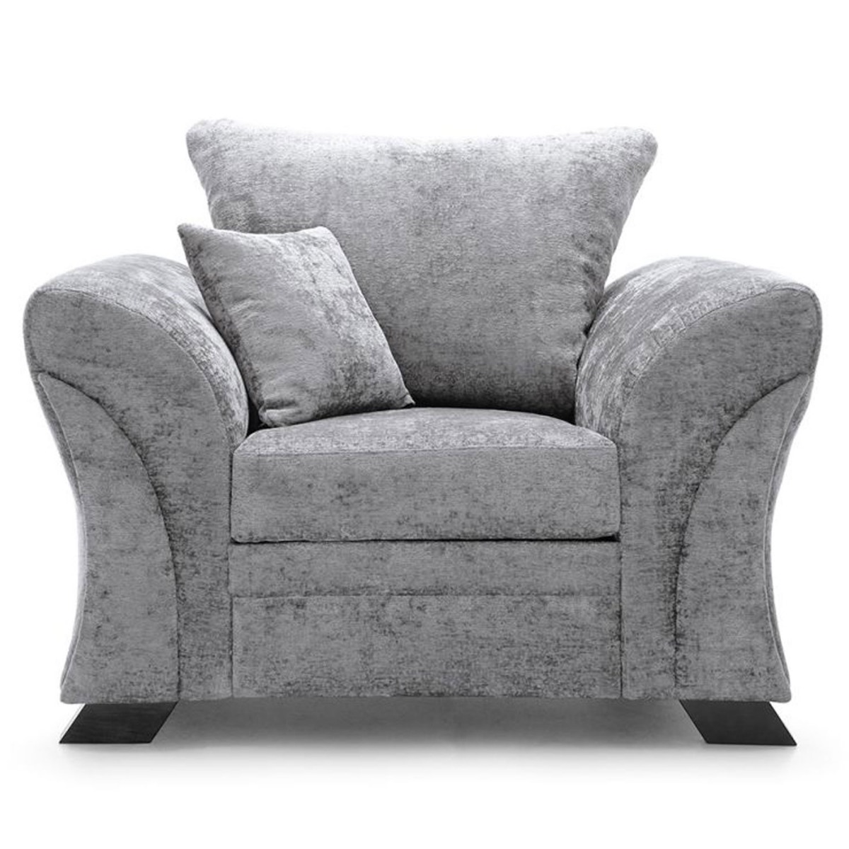 Lloyd Crushed Chenille Armchair - Light Grey