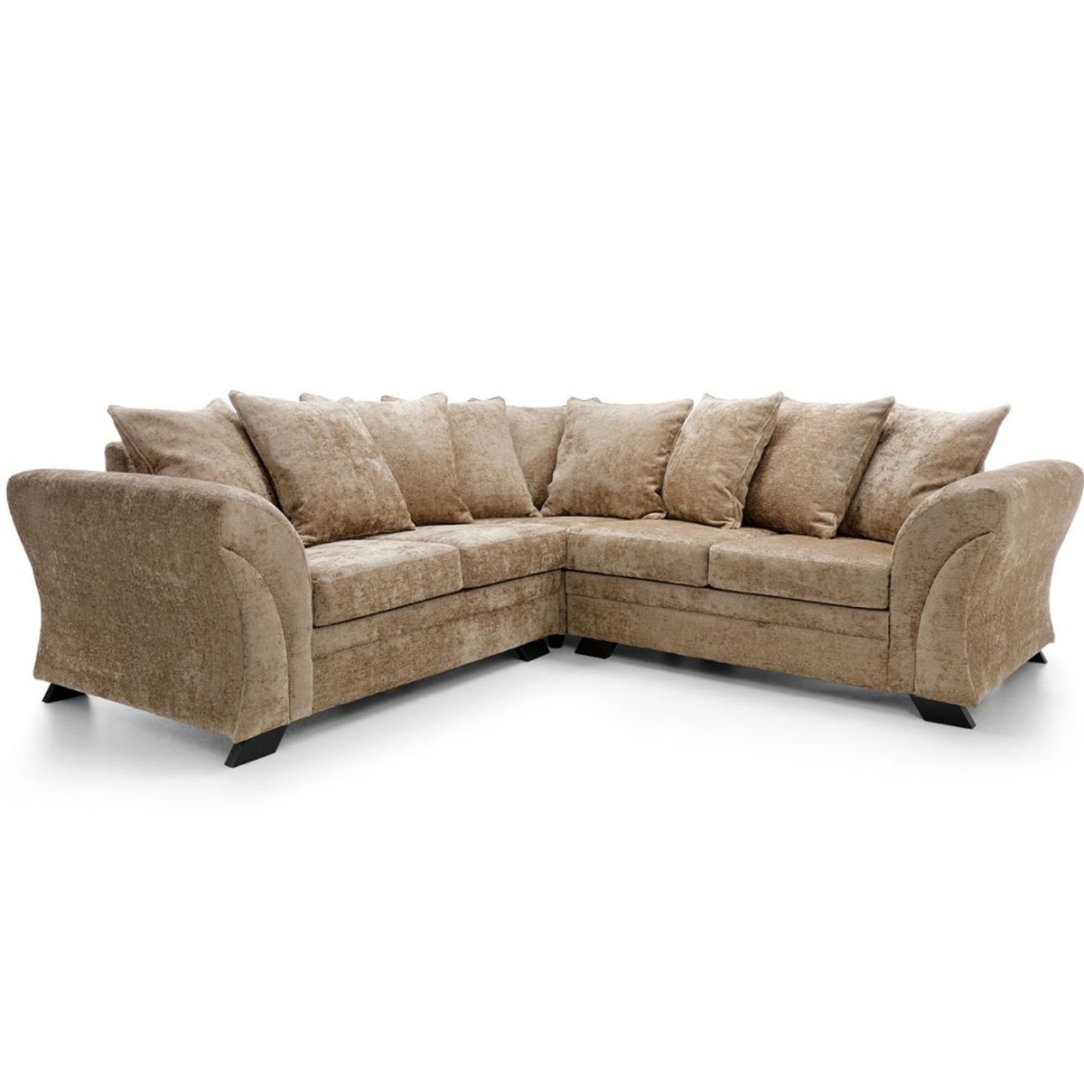 Lloyd Crushed Chenille Corner Sofa - Brown