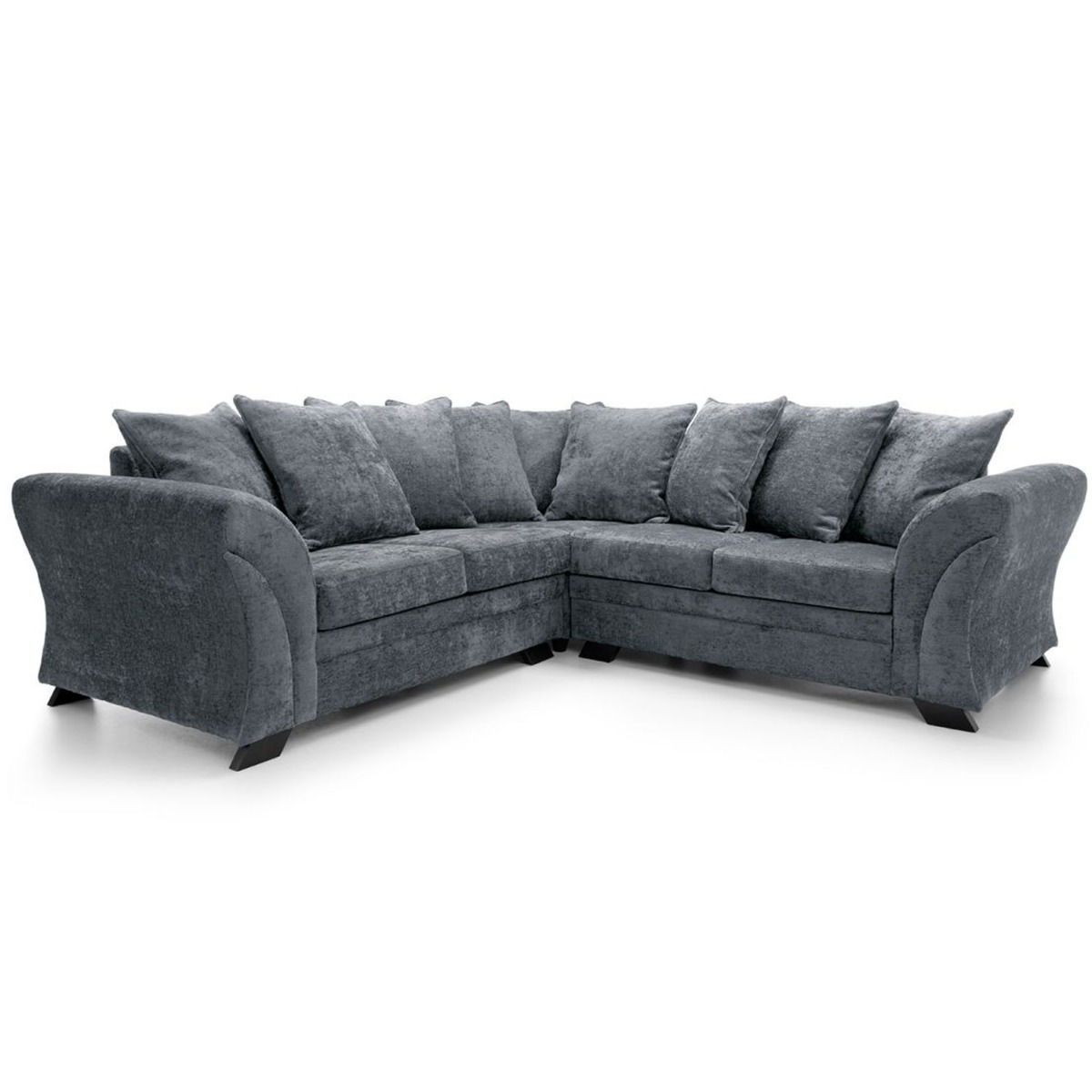 Lloyd Crushed Chenille Corner Sofa - Dark Grey