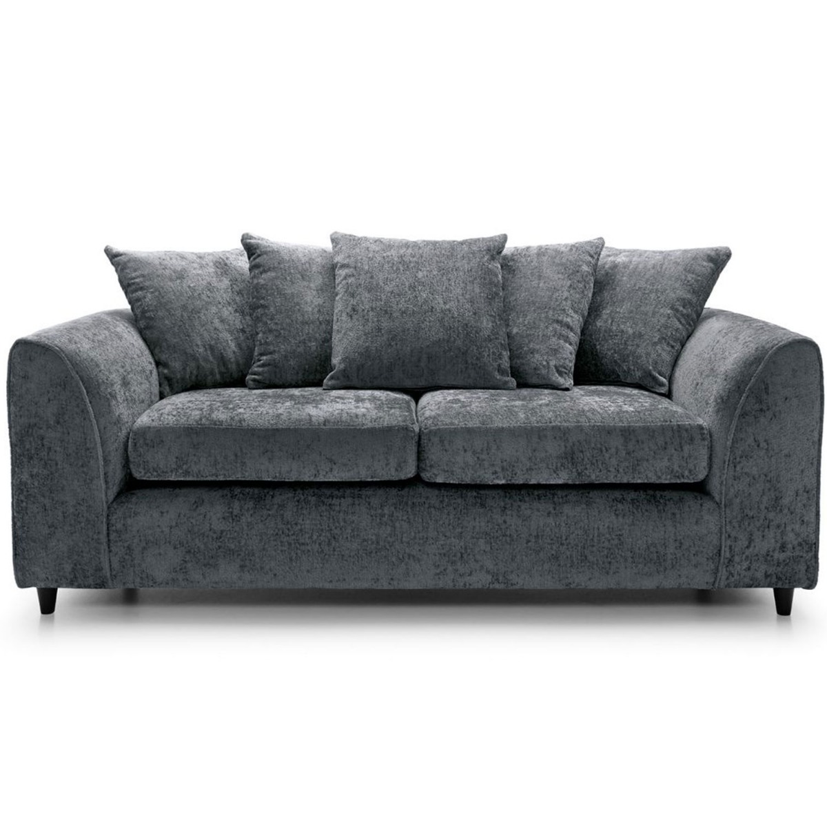 GILLIVER Crushed Chenille Fabric 3 Seater Scatterback Sofa - Dark Grey