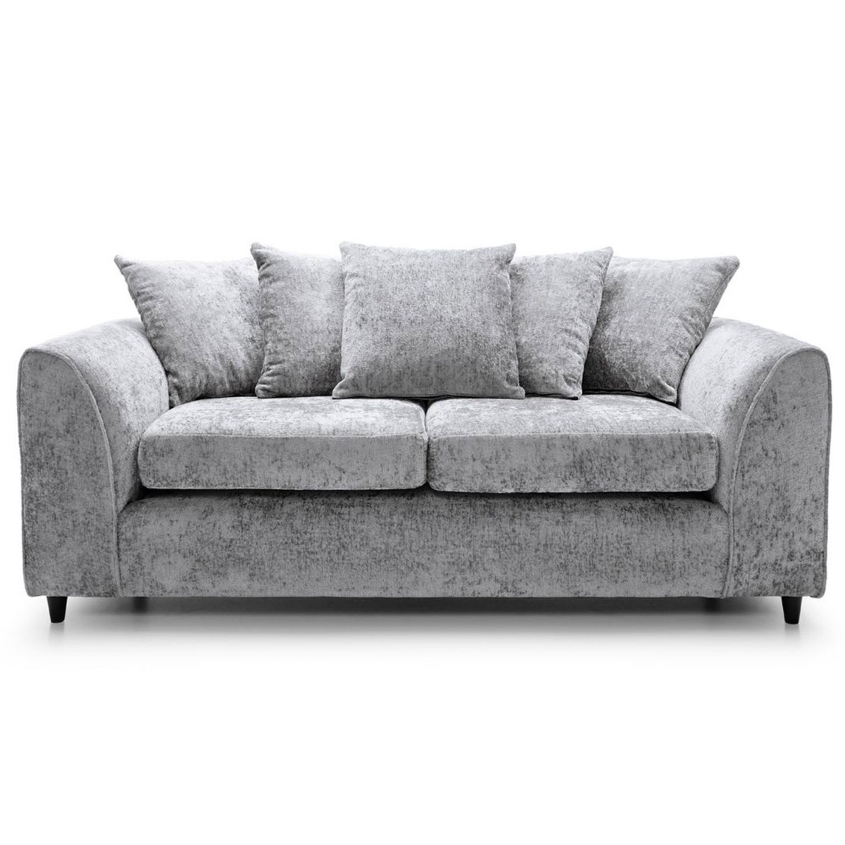 GILLIVER Crushed Chenille Fabric 3 Seater Scatterback Sofa - Light Grey