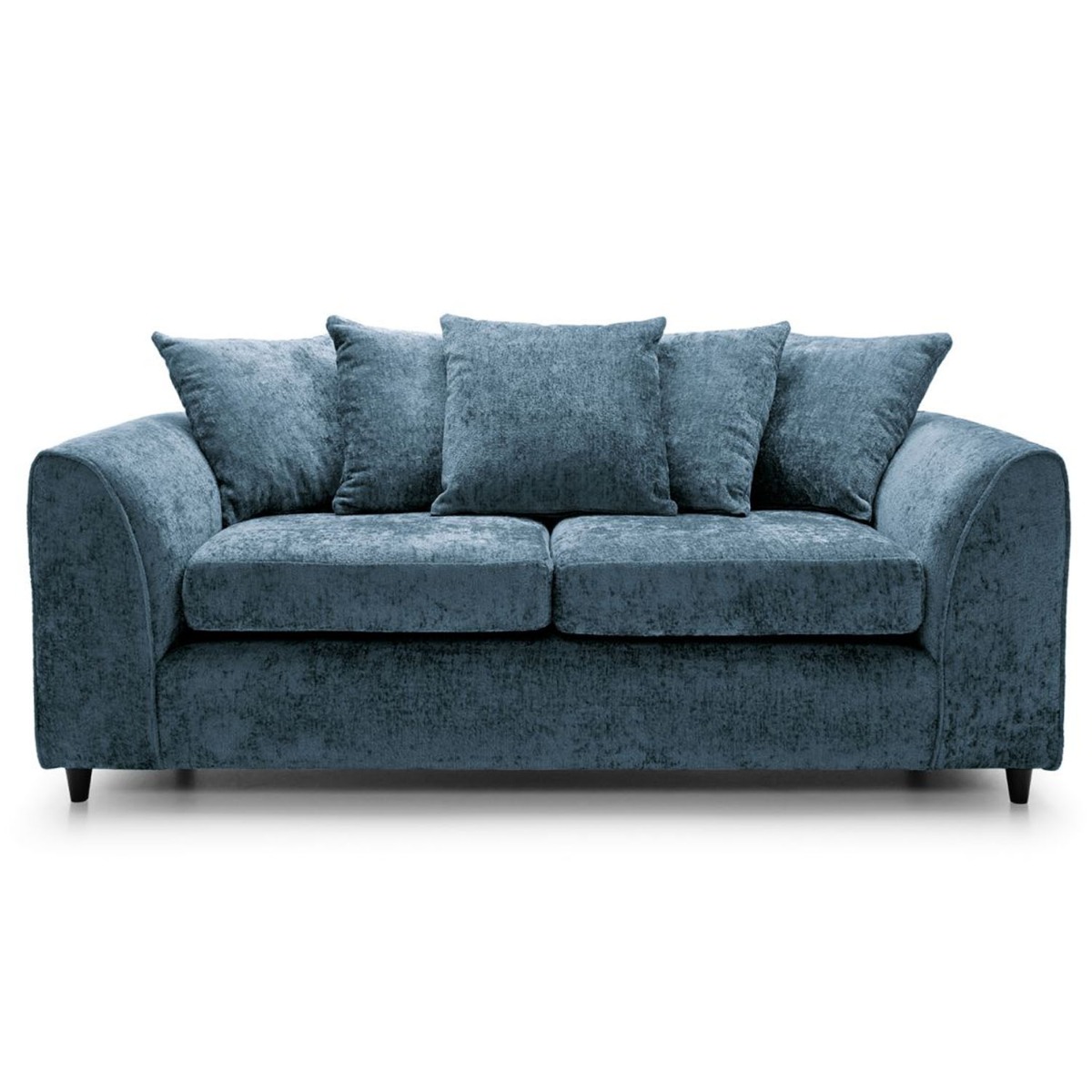 GILLIVER Crushed Chenille Fabric 3 Seater Scatterback Sofa - Dark Blue