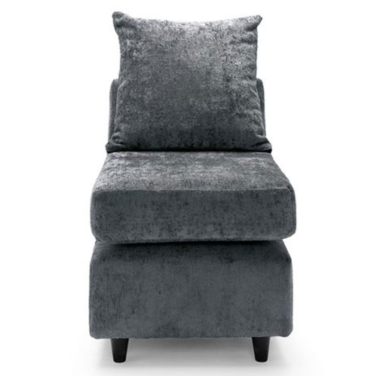 GILLIVER Crushed Chenille Fabric Armless Modular Sofa Chair - Dark Grey