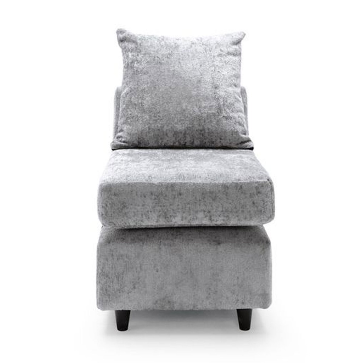 GILLIVER Crushed Chenille Fabric Armless Modular Sofa Chair - Light Grey