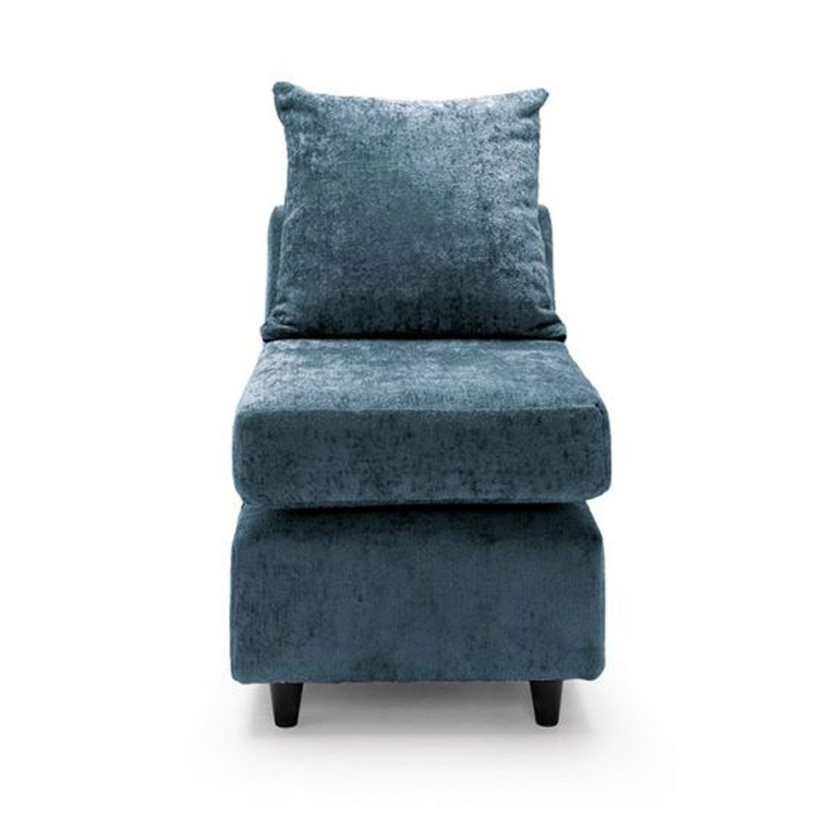 GILLIVER Crushed Chenille Fabric Armless Modular Sofa Chair - Dark Blue