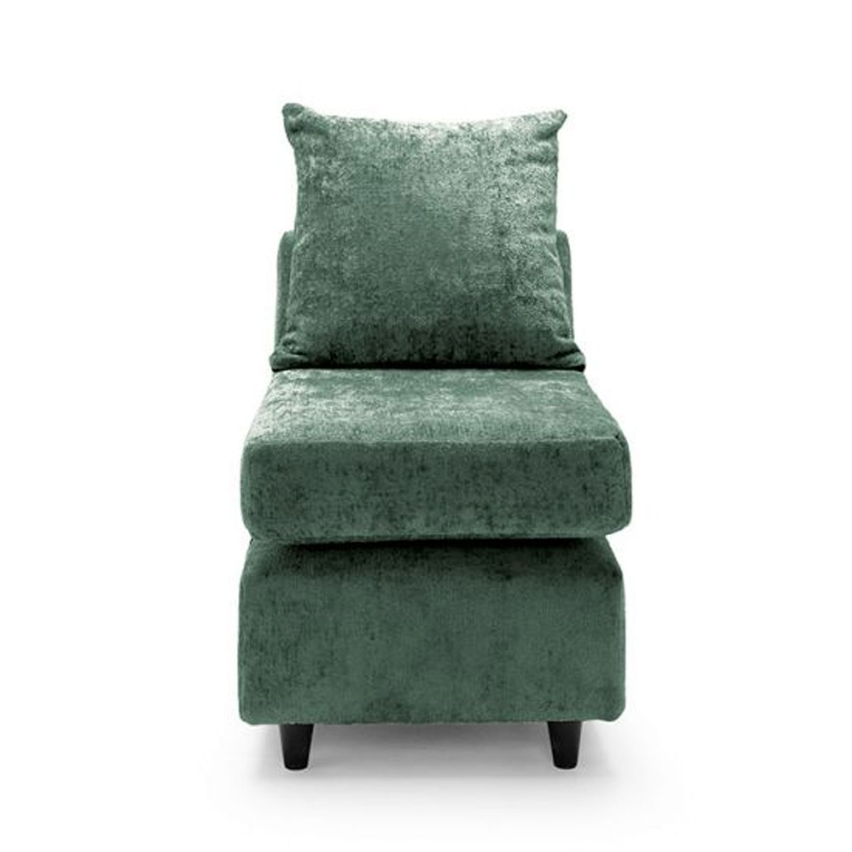 GILLIVER Crushed Chenille Fabric Armless Modular Sofa Chair - Rifle Green
