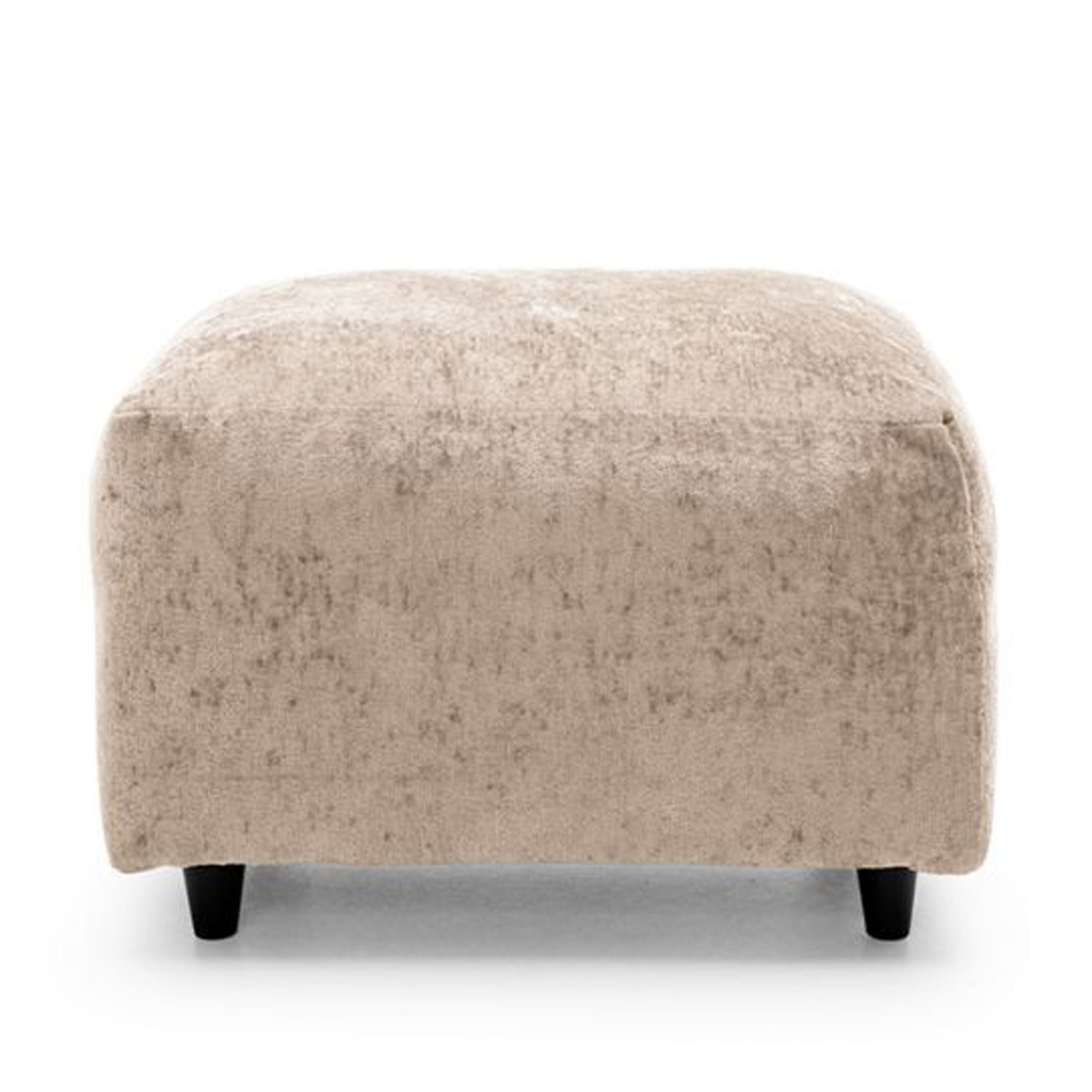 GILLIVER Crushed Chenille Fabric Footstool - Cream