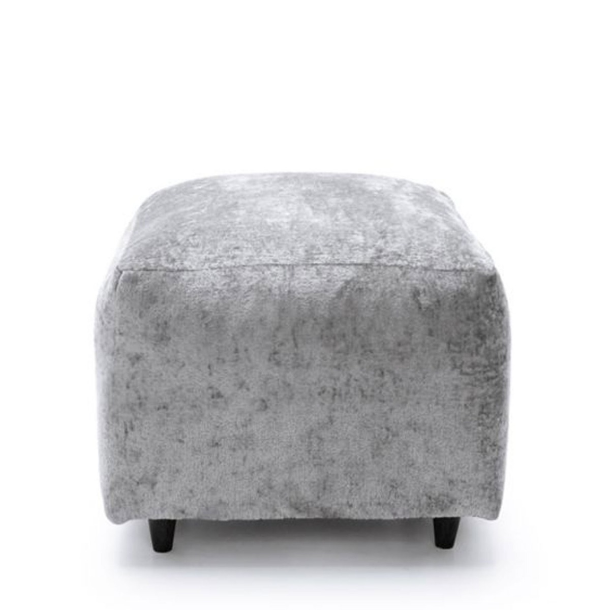 GILLIVER Crushed Chenille Fabric Footstool - Light Grey