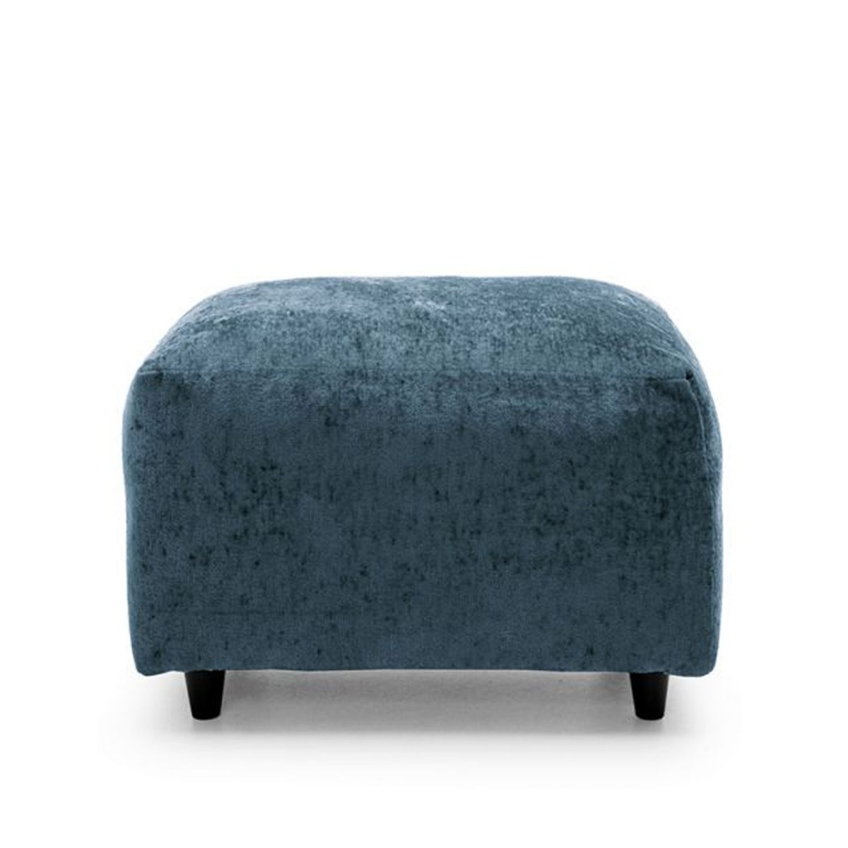 GILLIVER Crushed Chenille Fabric Footstool - Dark Blue